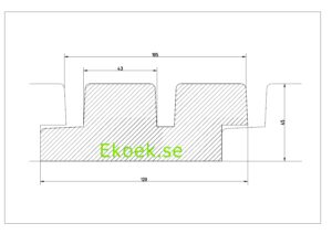 Ribbad bränd träpanel för fasad